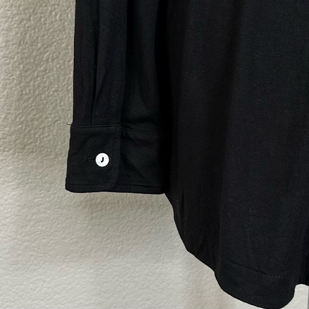 Soft Surroundings Black Criss-Cross Back Button Down Tunic Shirt, Sz Medium - Picture 7 of 13